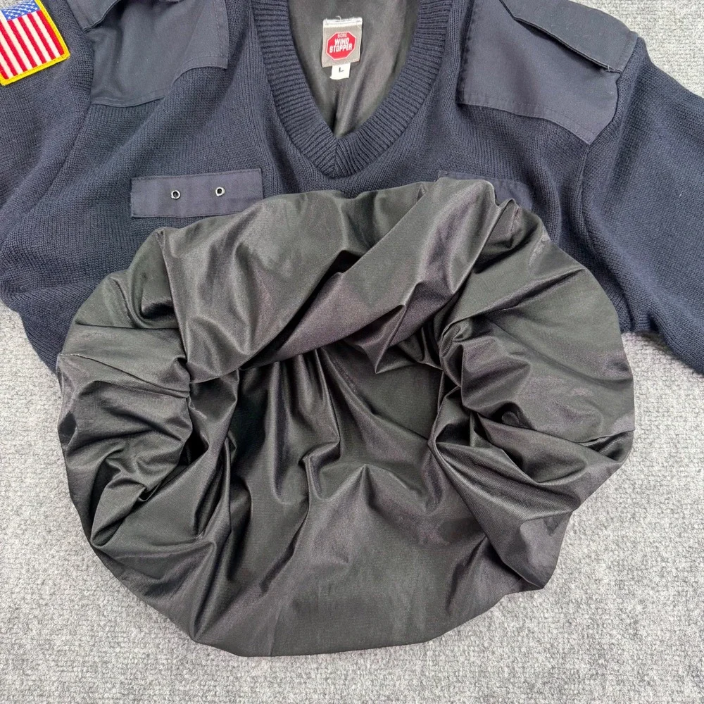 Blauer Sweater Mens Large Navy‎ Gore Windstopper Wool Blend Commando USA Patch